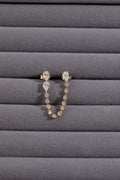 White Drop pear chain earring worn in an original lifestyle image