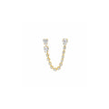 18K yellow-gold pear chain earring with lab-grown diamonds