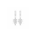 White Drop pear diamond studs with ear jackets in 18K white gold alternate view