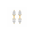 18K yellow-gold pear lab-grown diamond studs with ear jackets
