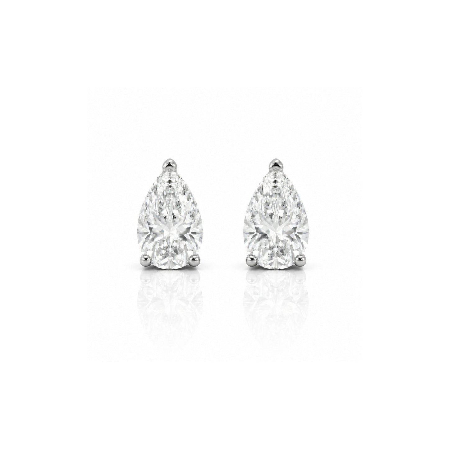 White Drop pear diamond studs in 18K white gold alternate product view