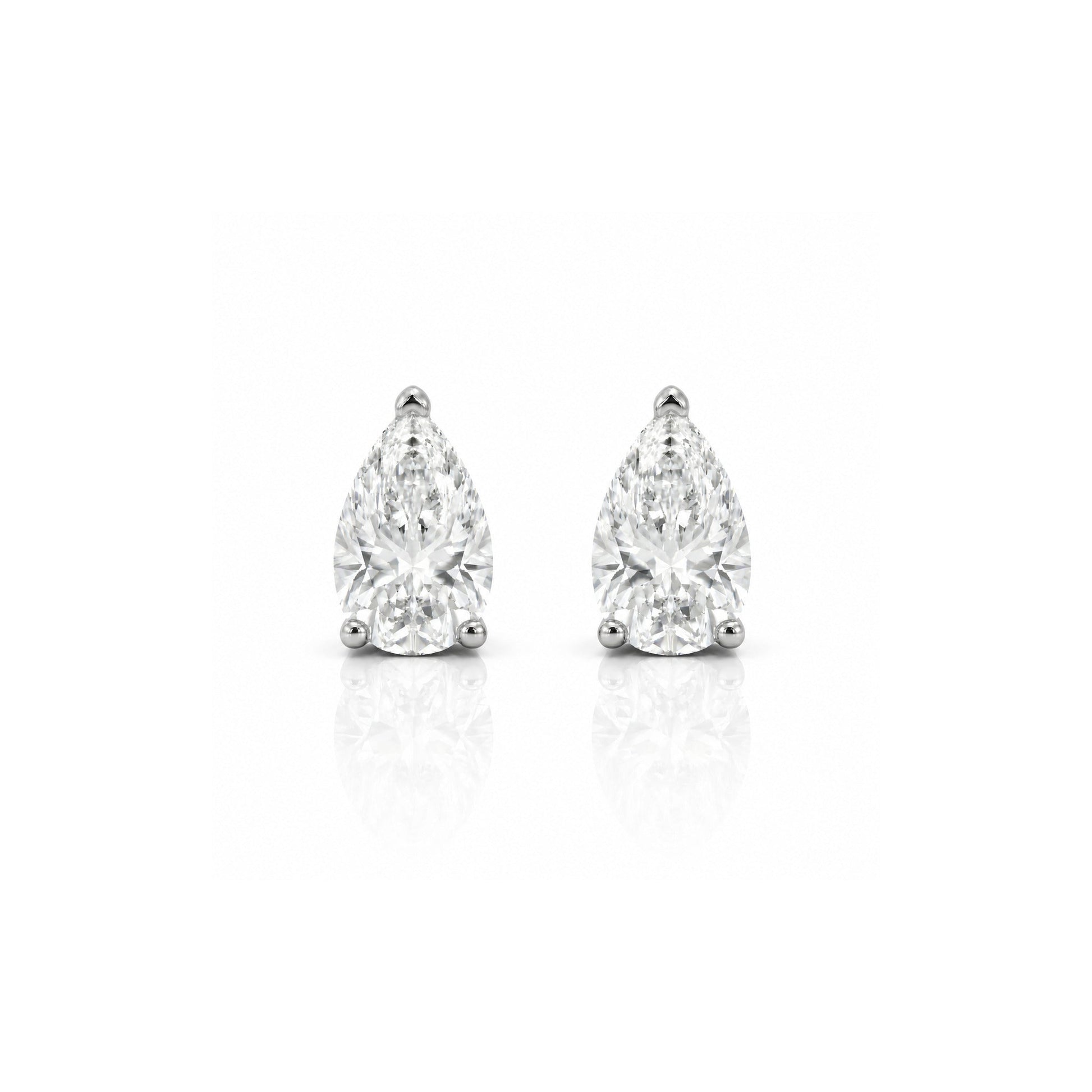 White Drop pear diamond studs in 18K white gold alternate product view