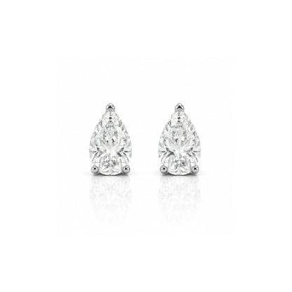 White Drop pear diamond studs in 18K white gold alternate product view
