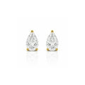 White Drop pear diamond studs in 18K yellow gold alternate product view