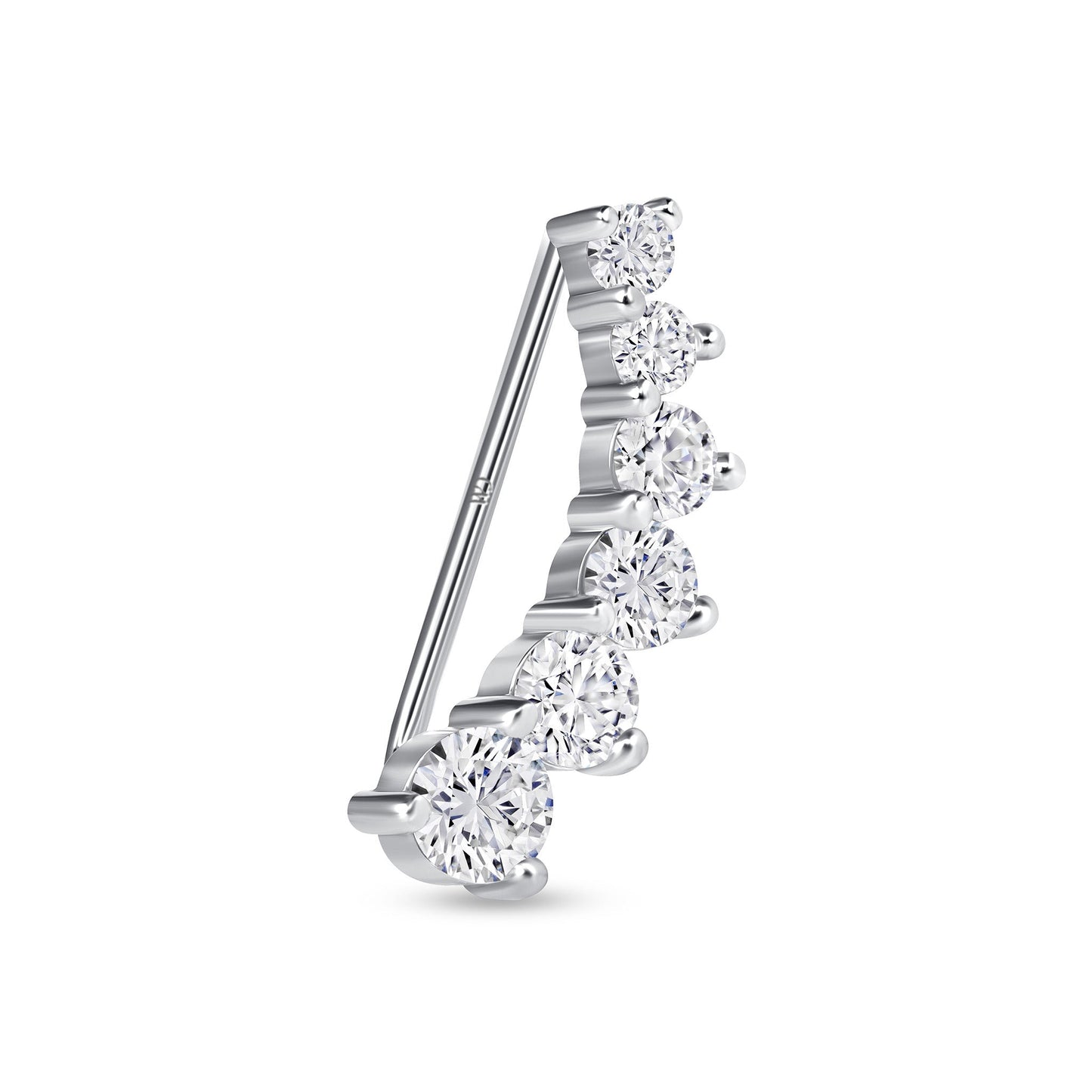 White Drop six-diamond ear climber in 18K white gold alternate view