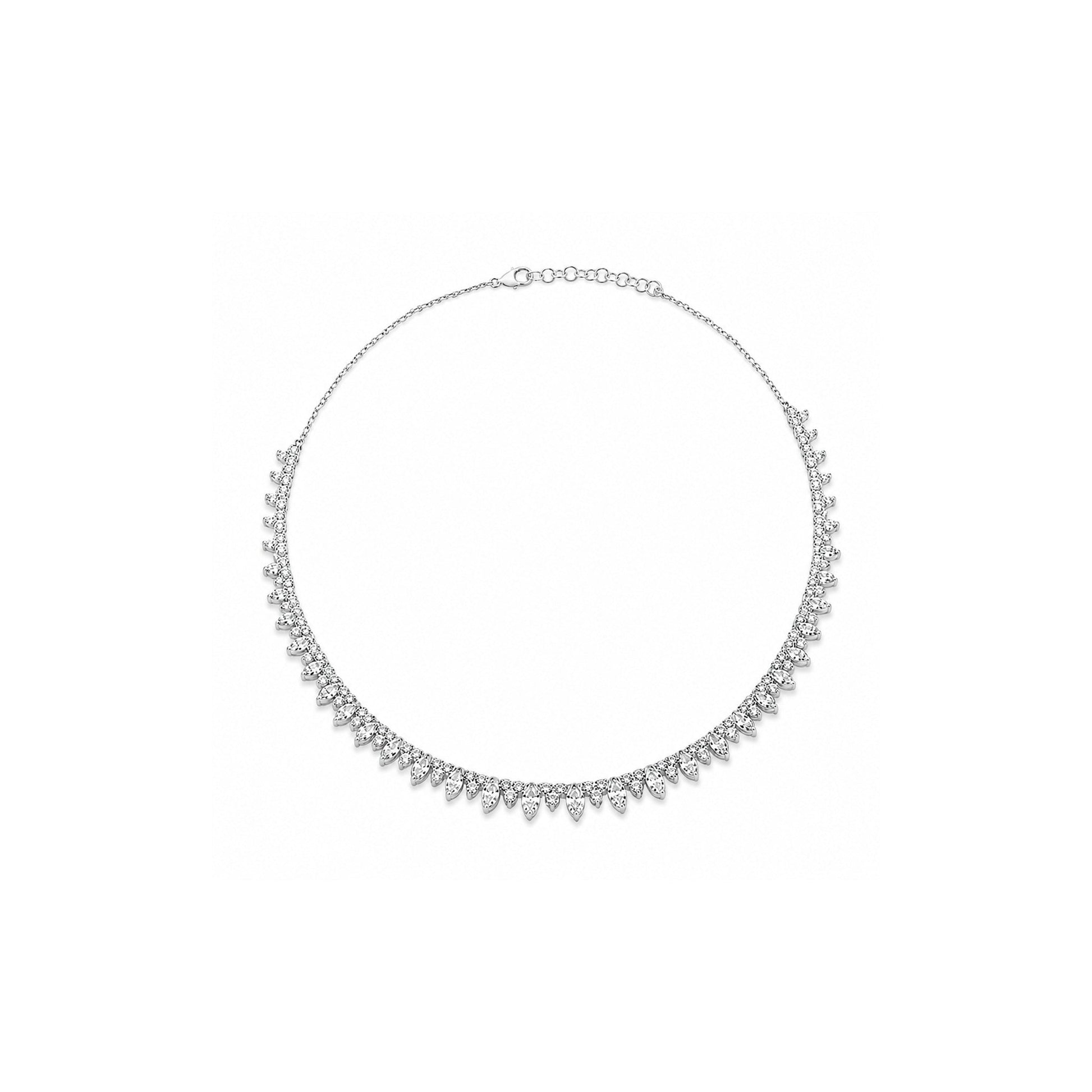 18K white-gold Stardust Marquise Necklace with lab-grown diamonds