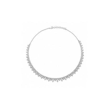 18K white-gold Stardust Marquise Necklace with lab-grown diamonds