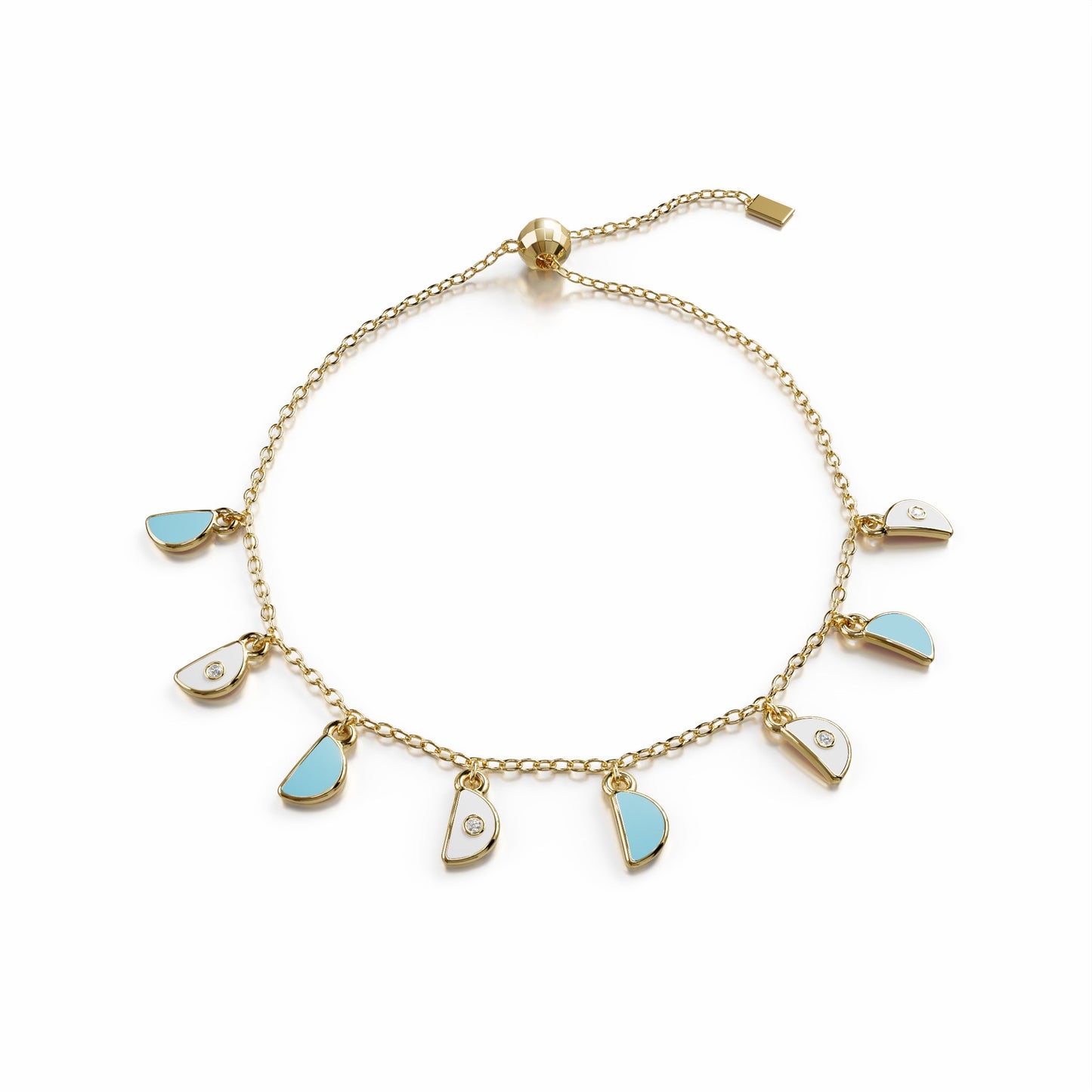 Amara Charm Bracelet in yellow gold – front view