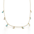 Amara Charm Pendant Necklace in yellow gold – angled view
