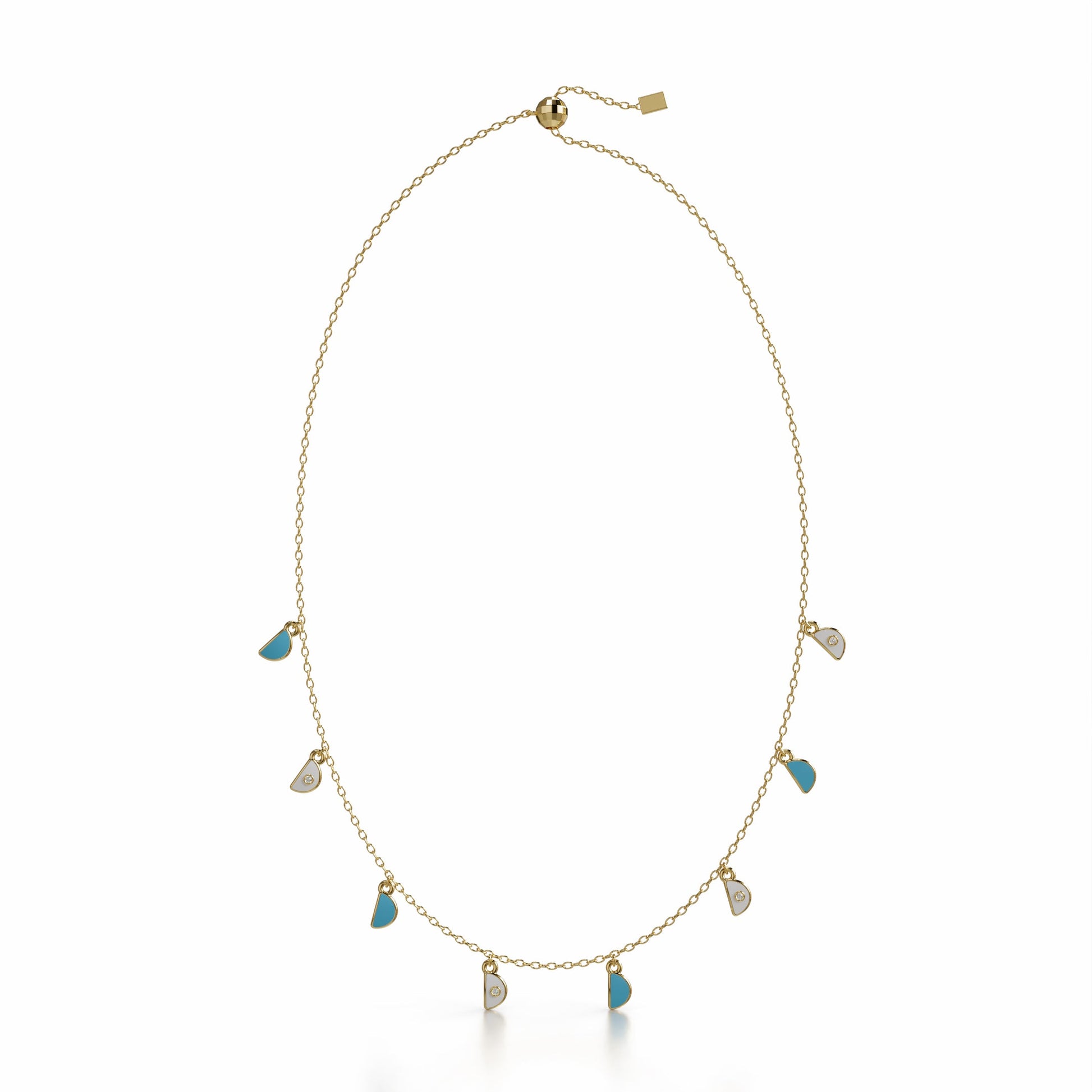 Amara Charm Pendant Necklace in yellow gold – full view