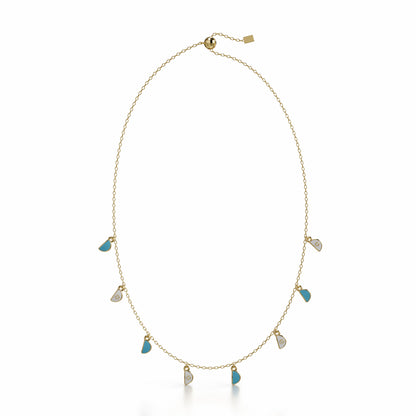 Amara Charm Pendant Necklace in yellow gold – full view