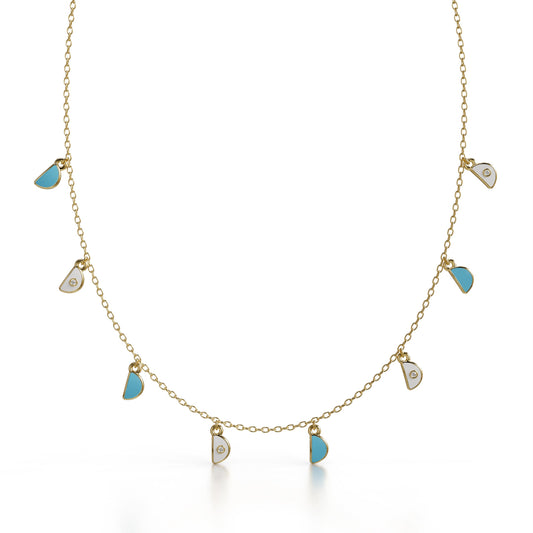 Amara Charm Pendant Necklace in yellow gold – front view