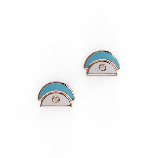 Amara Stud Earrings in rose gold – front detail