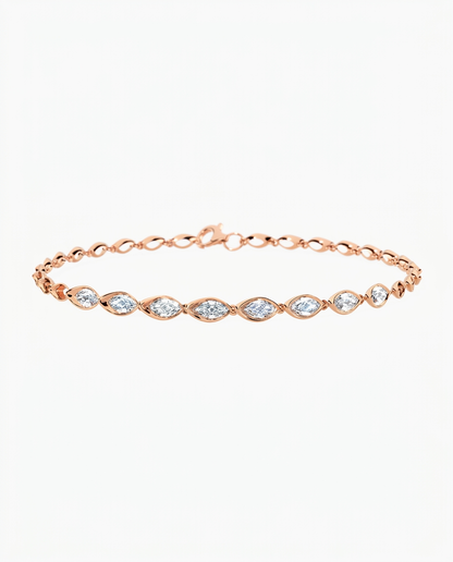 Zoráe Core Line bracelet in 18K rose gold with marquise lab-grown diamonds