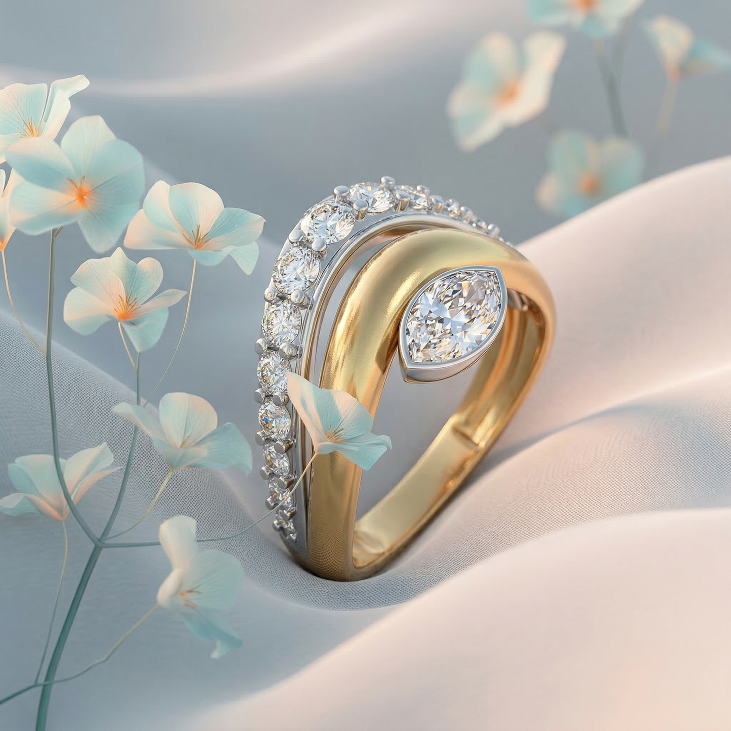 ZORÁE Unbound 12 18K yellow gold rings campaign image