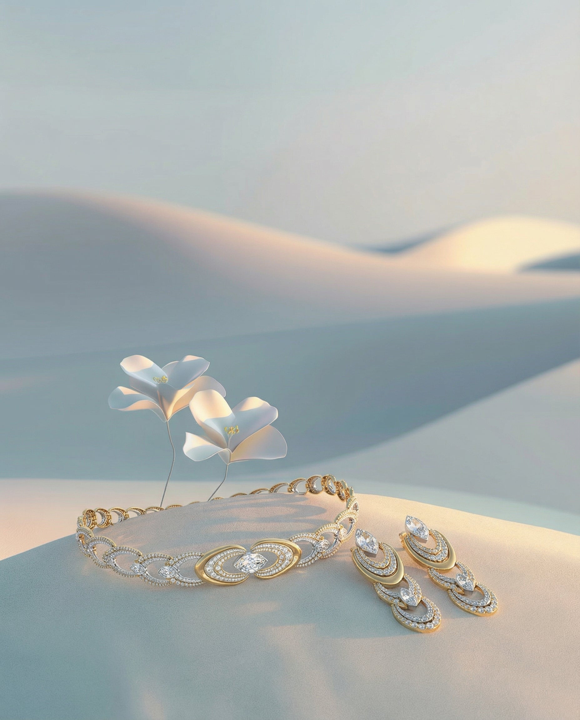 ZORÁE Unbound Current 18K yellow gold necklace campaign image